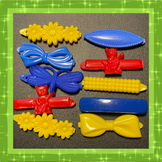 colorful plastic 90's barrettes